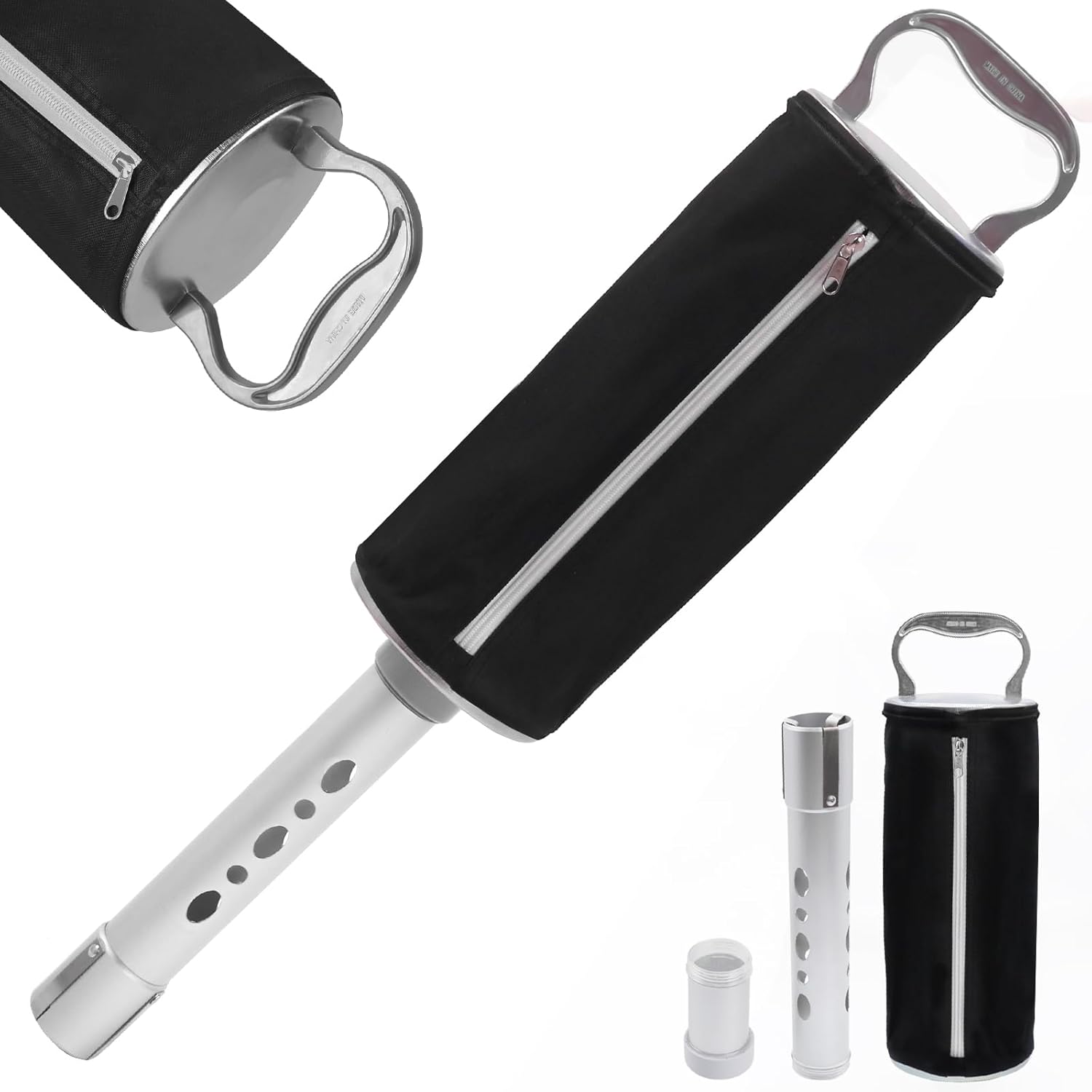HOW TRUE Shag Bag for Golf Balls, Golf Ball Retriever with Detachable Aluminum Alloy Tube, Golf Shag Bags, Hold up to 70 Balls