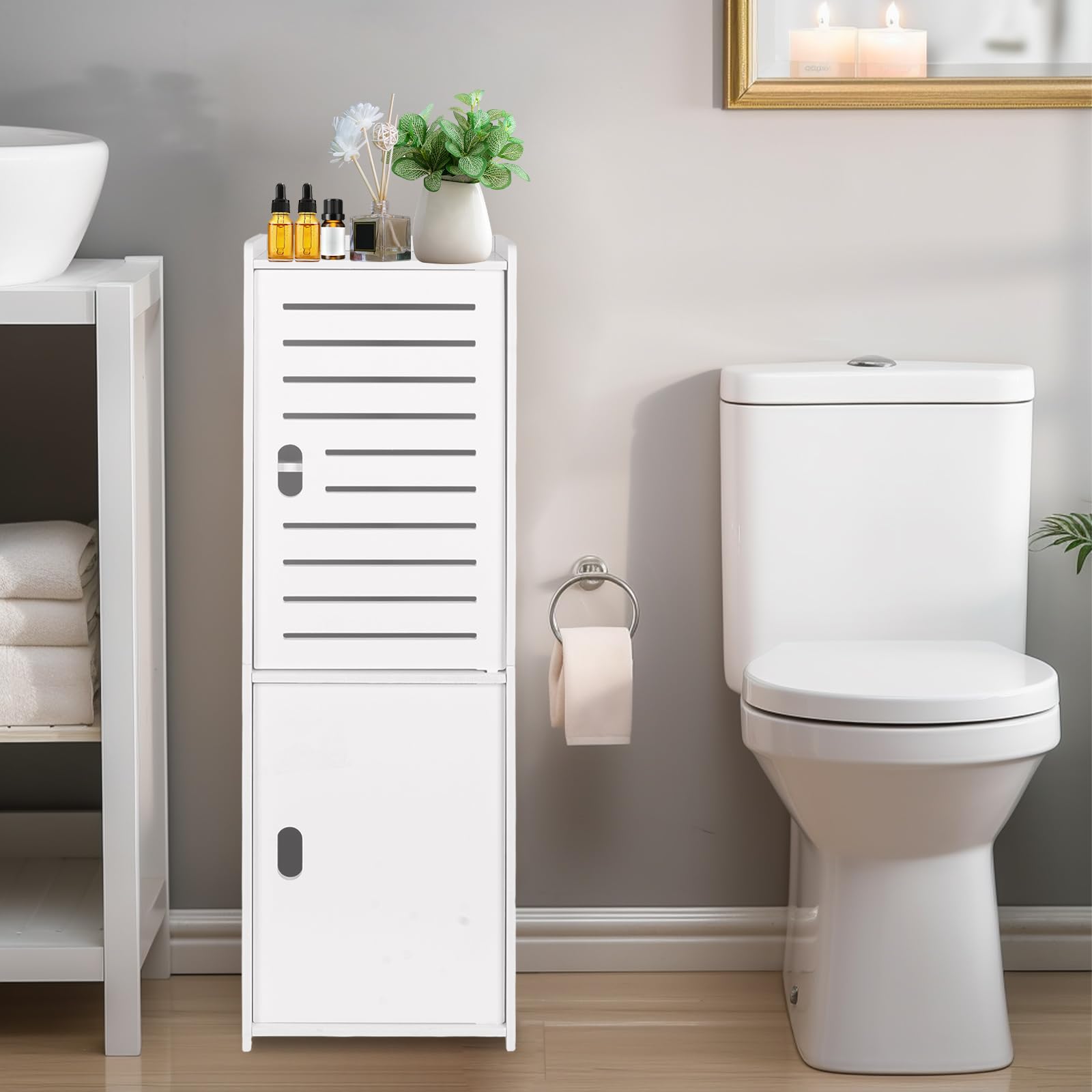 フォロー割【新品】トイレラック　スリム 　収納ラック ホワイト　省スペース Amazon｜LONGSHINING トイレ収納 スリム トイレラック 隙間収納ラック