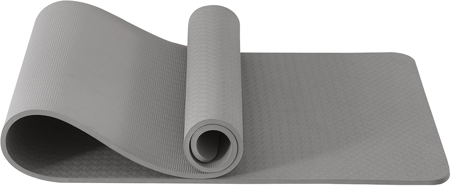 Good Nite Yoga Mat Exercise Mats Workout Pilates Fitness Mat for Women Men Non-Slip Thick 10mm High Density Gymnastics Mats with Carry Strap Tpe 183 x 61 x 1cm