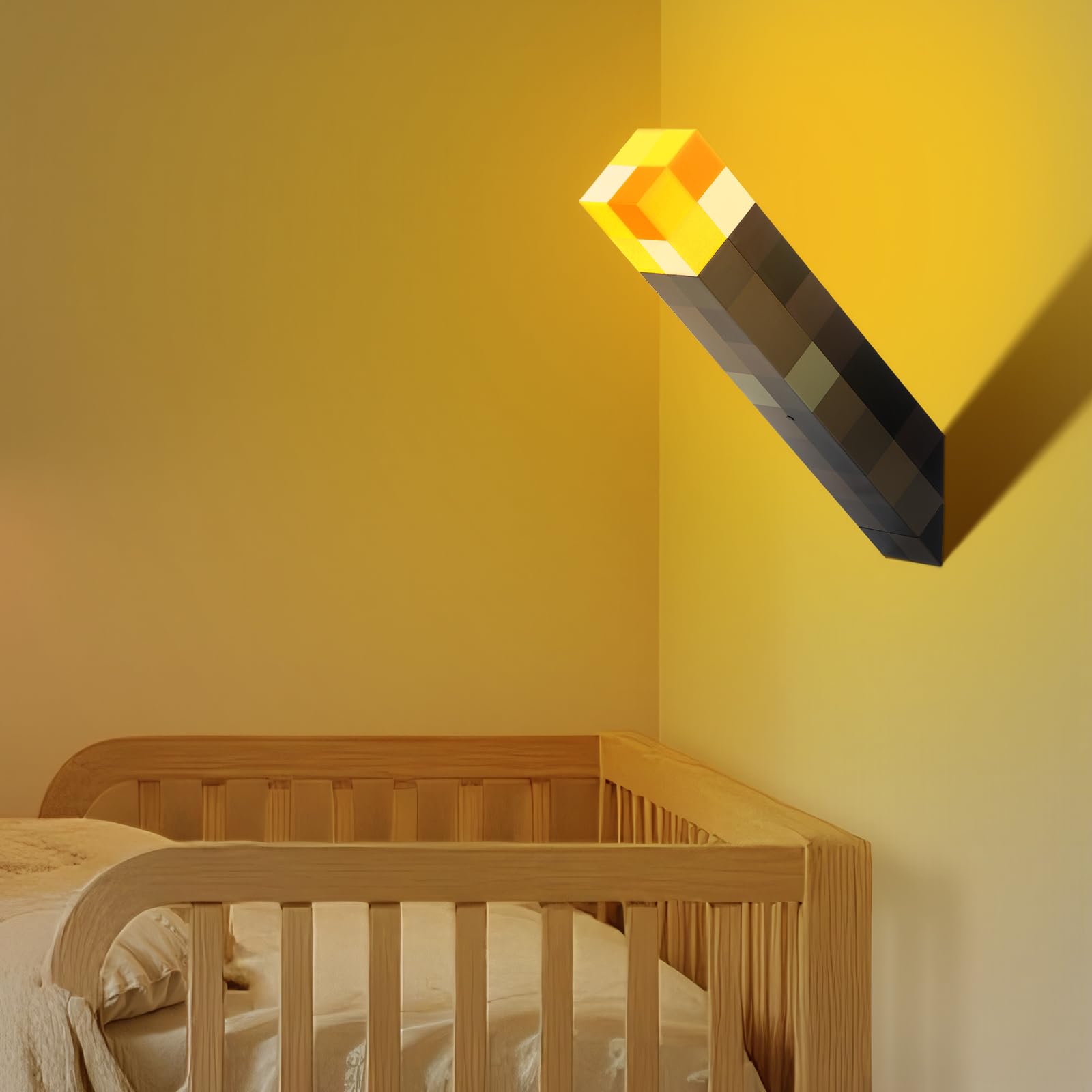 Kssvzz Lampka nocna LED na ścianę w kształcie pochodni, 28 cm podświetlana pochodnia ścienna z pilotem zdalnego sterowania, ładowana przez USB, lampka nocna do salonu, sypialni, pokoju gier, 8 kolorów