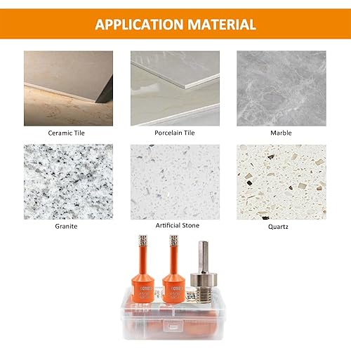 Miniatura 4 de BGTEC - Broca de núcleo de diamante, 2 piezas de 0.236 in, cortador de azulejos de sierra de diamante de 58 pulgadas - 11 rosca para azulejos de