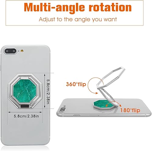 Miniatura 5 de cobee Soporte de anillo para teléfono celular, soporte de dedo de metal con rotación de 360, agarre trasero plegable para teléfono celular, soporte