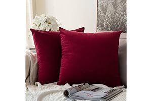 MIULEE Pack of 2 Velvet Soft burgundy Throw Pillow Covers Set Christmas Cushion Cases