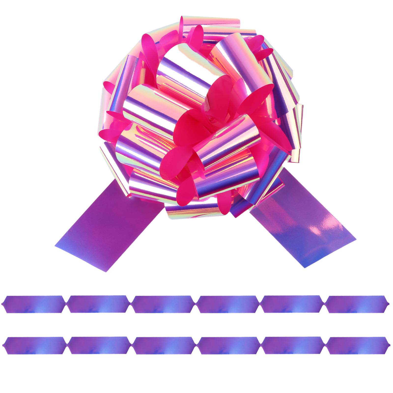 2 lazos grandes láser de 12 pulgadas, gran regalo para electrodomésticos, bicicletas, Navidad, fiestas y decoraciones de lazo grande en mesas de comedor (rosa)