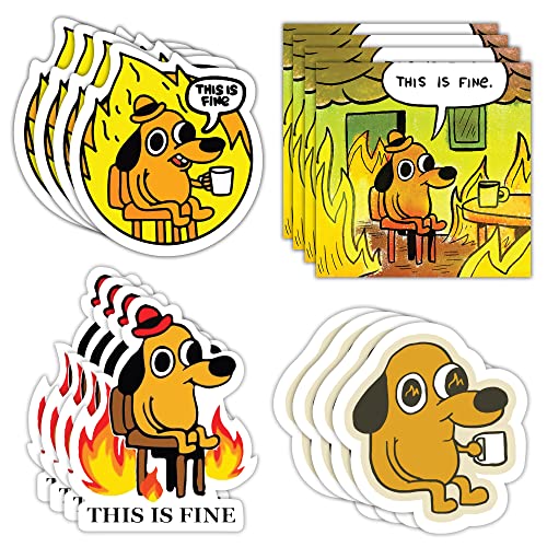 GRITKULTURE This is Fine Morale Meme Sticker Assorted 16 Pack for Cars Trucks Windows Scrapbooking Laptop in Support of Military Tactical Fire Dog