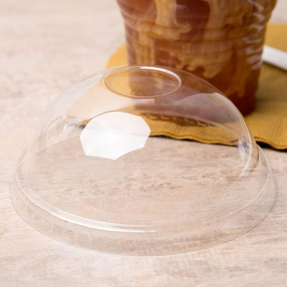 ABD 50 Vasos Batidos Transparentes, 350 ml, Tapas Abovedadas, Reutilizables, Prueba de Derrames (50unidades, 350 ml)
