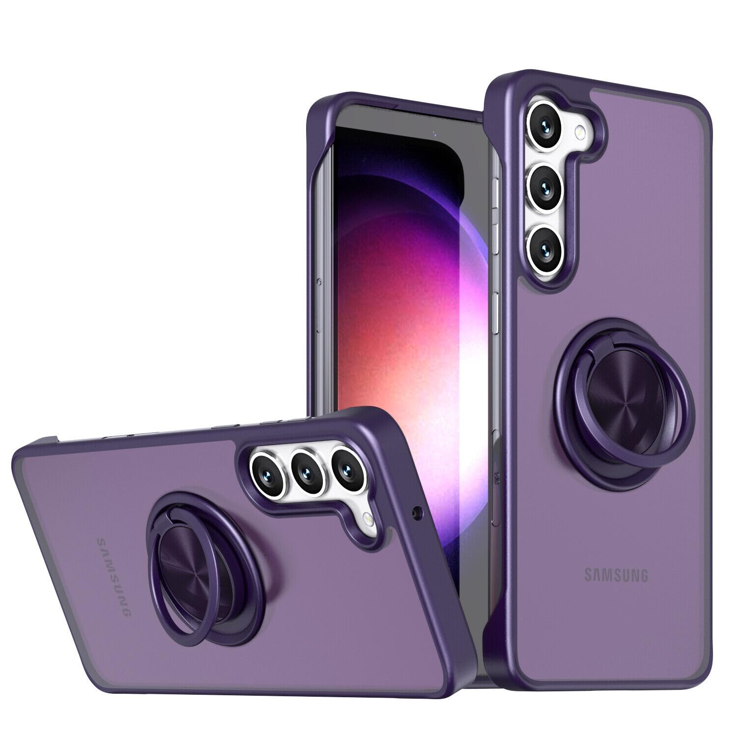 REALCASE for Samsung S23 5G Back Cover Case | Stylish Frameless Matte PC TPU with Magnetic Ring Stand Case Back Cover for Samsung Galaxy S23 5G (Purple) (B0D4Z5B43F) Amazon Price History, Amazon Price Tracker