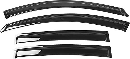 IKON MOTORSPORTS - Visera de ventana compatible con Nissan Altima 2007-2012, 4DR, parasol para ventana de lluvia, color humo oscuro, 4 piezas,
