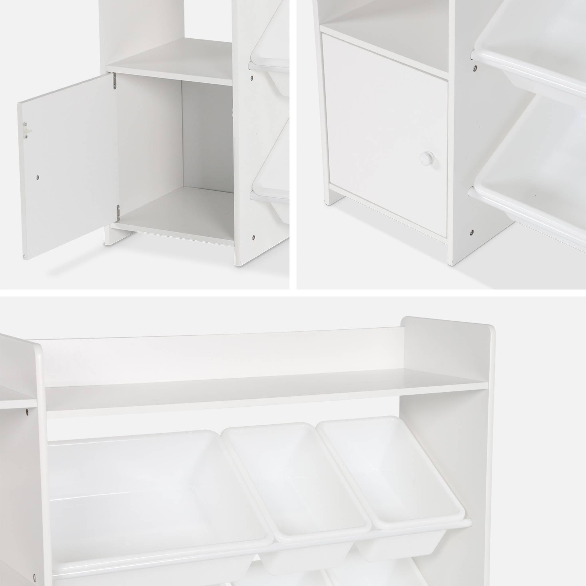 Sweeek Sora Mueble para niños con 9 cubos y estantes 111.8x29.7x100 cm Blanco