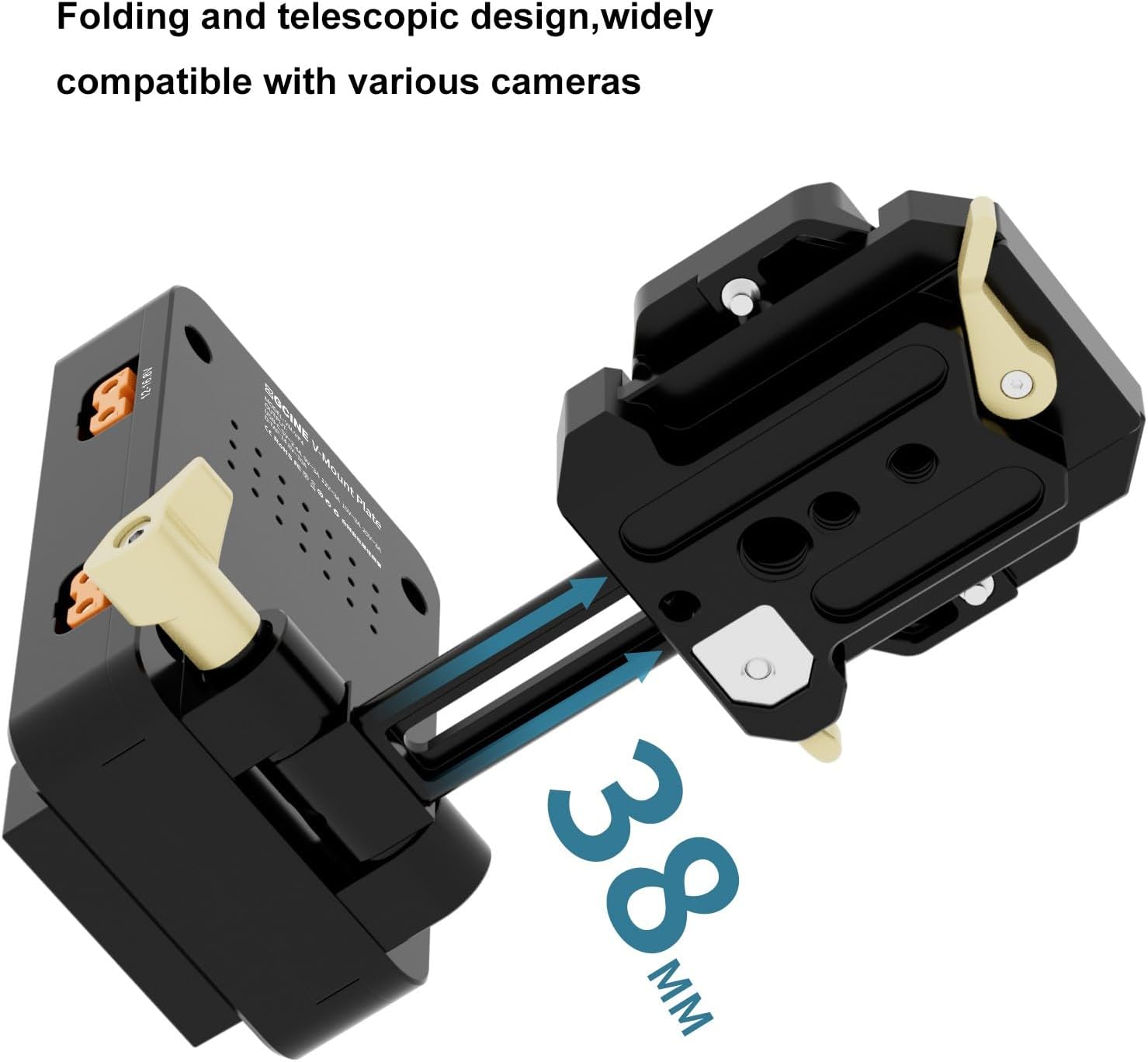 ZGCINE VM-VP4 L-Shaped Rotatable Quick Release V-Mount Plate with Arca-Swiss Release Plate for Sony FX3/FX30/A7S III/ A7S IV, Canon EOS 6D II/90D/R5/R6/R7/R10/R5 II/R6 II, Panasonic LUMIX GH6/S5 II