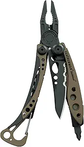 LEATHERMAN, Skeletool Lightweight Multitool with Combo Knife and Bottle Opener, Coyote Tan