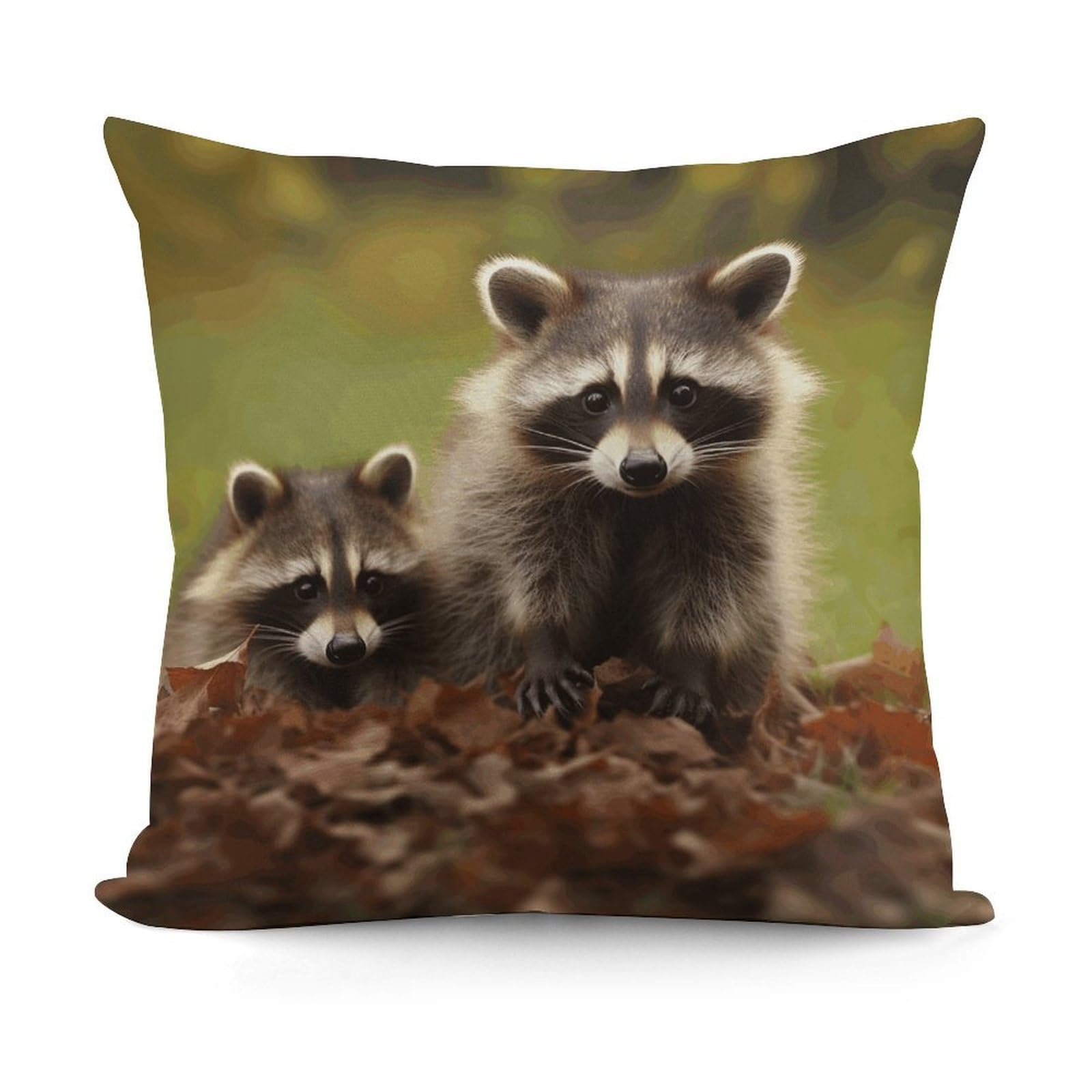 VstaDank Raccoon Throw Pillow Covers Fade-Resistant Plush Pillow Case Cozy Square Cushion Case Removable Pillowcase Exquisite Pillow Shams Soft Pillow Protector 18"x18"