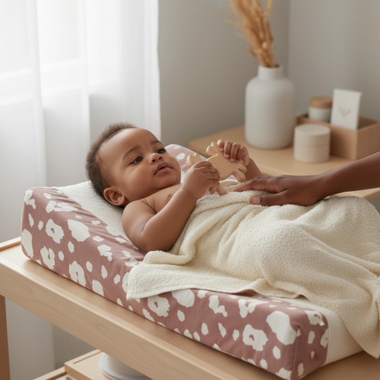 BÉABA, Sofalange Changing Mat Cover, 100% Cotton Honeycomb, Soft Terry Cloth, Absorbent Sheet, Optimal Comfort - Image 3