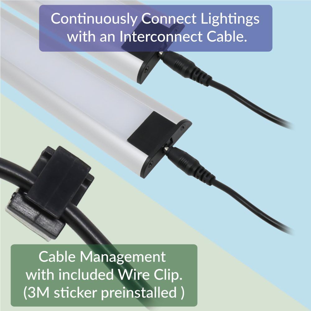 One-Day Sale: Up to 50% Off LED Under Cabinet Lighting Hand Wave Activated Dimmable Warm White (3000K), 12W, 12VDC, 960 Lumens, 3 Pack