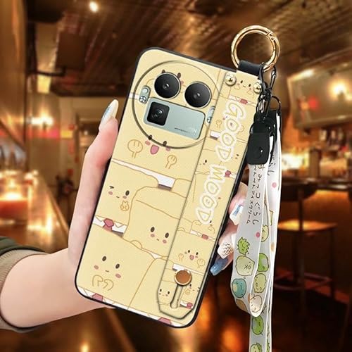 Phone Case Compatible with Realme GT8 Pro China, Soft case Shockproof Back Cover Ring Design Anti-knock Wrist Strap Phone Holder