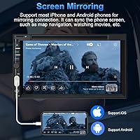 Vista 5 de Estéreo de coche doble DIN con CD DVD, cámara de respaldo compatible con CarPlay/Android Auto, pantalla táctil de 7 pulgadas, radio Bluetooth 5.2