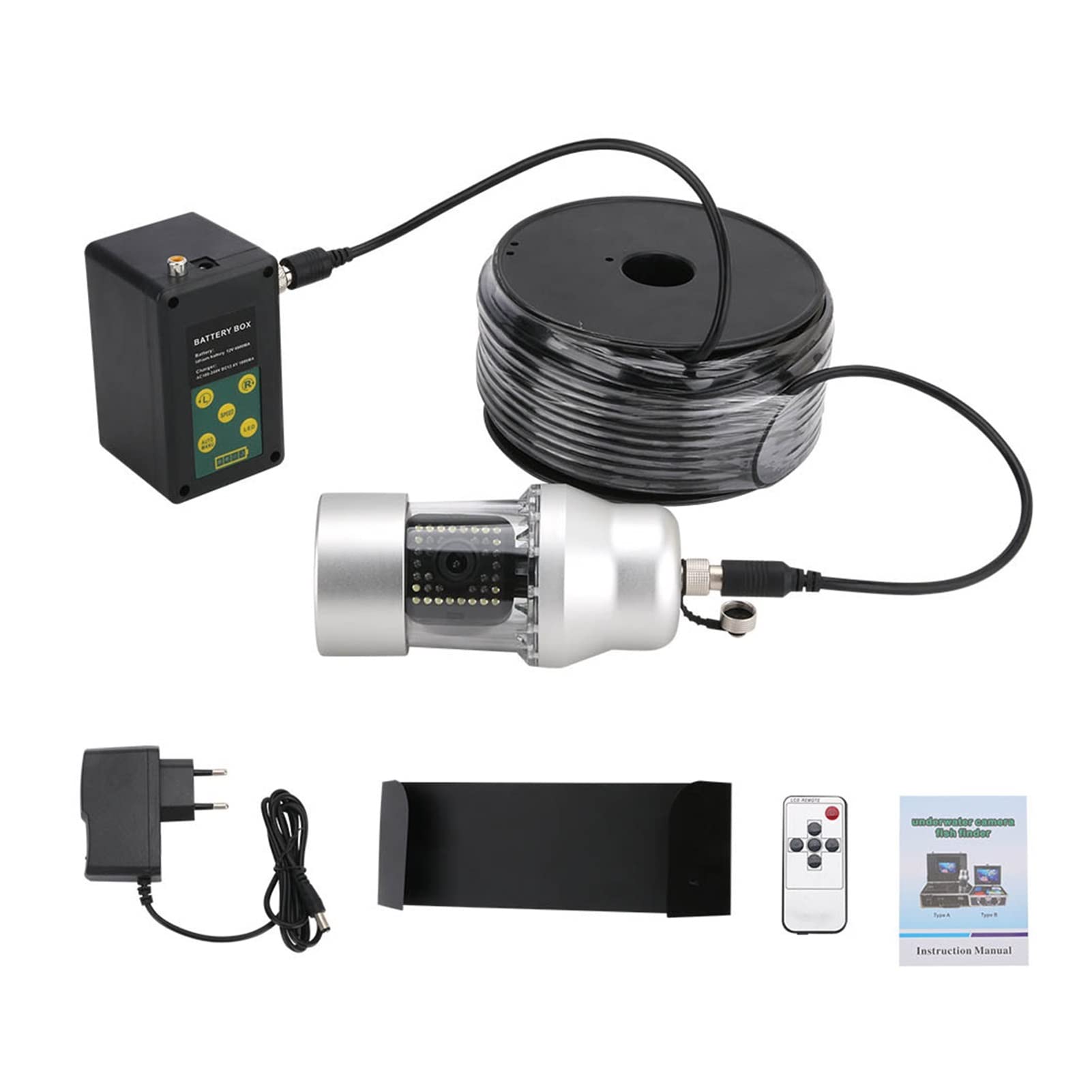 Podwodna Echosonda, 9-calowy 20m 50m Fisher Fish IP68. Wodoodporny 38. Le DS 360 stopni obrotowa kamera(F8300W-2L-50M)