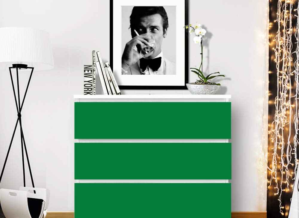 Grandora W5234 Möbelfolie einfarbig passend für IKEA MALM Kommode grün