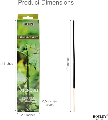 Miniatura 6 de Hosley Paquete de 120 varillas de incienso + paquete de 120 unidades (total 240) – Pachulí – Perfecto para el hogar, meditación y aromaterapia