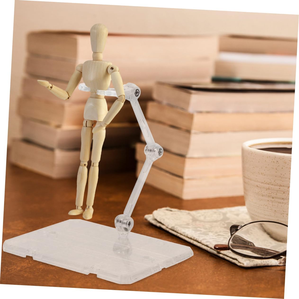 2Pcs Plastic Action Figure Display Stands, Adjustable Angle Model Bases image 5