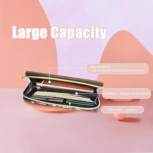 Miniatura 5 de Tuoxiukan Lindas carteras de pulsera de gato para mujer, carteras personalizadas, regalos para amantes de los gatos, bolso de piel sintética,