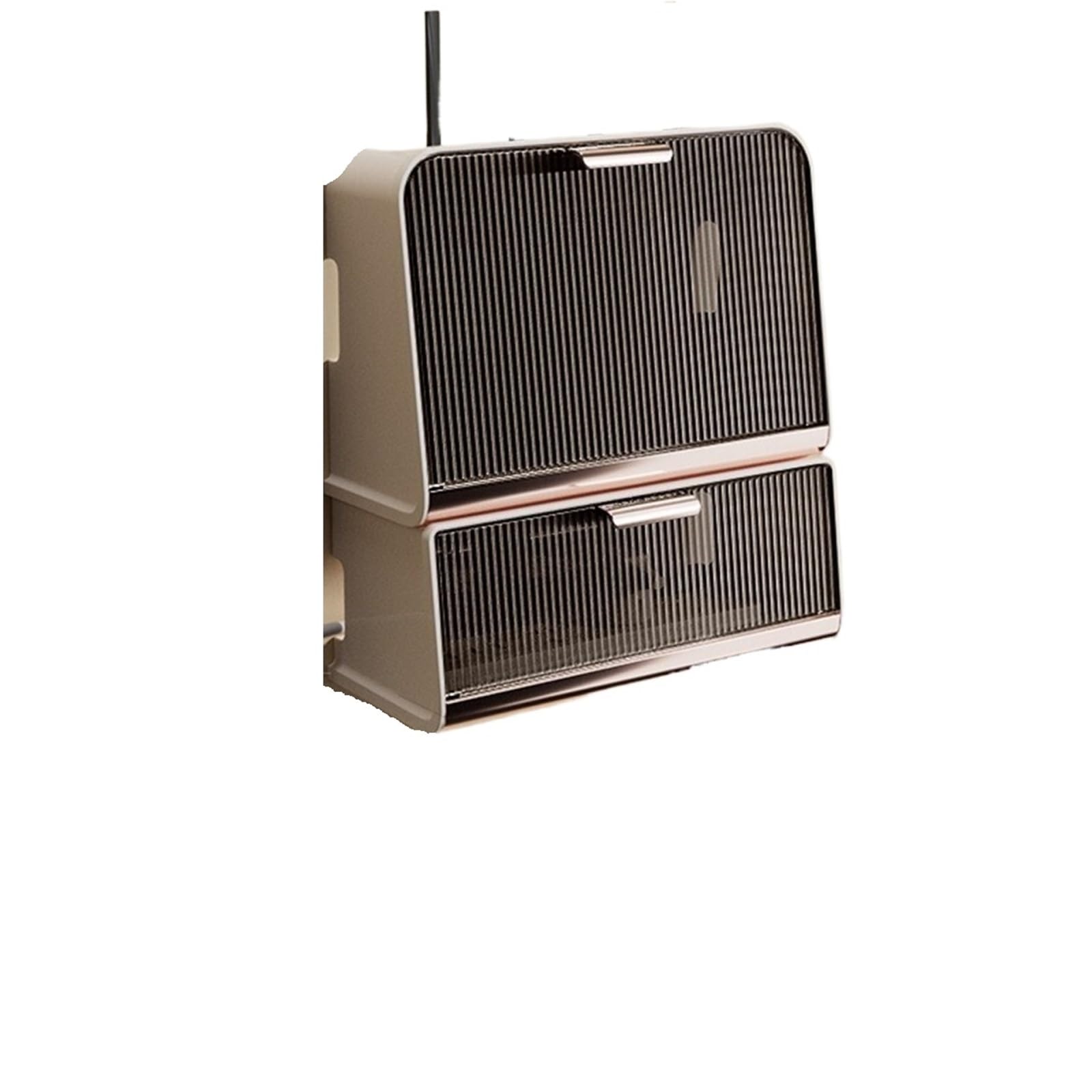 Router Schrank Wandbehang for kabellosen WLAN-Router, Regal, Aufbewahrungsbox, Drahtkabelgehäuse, Stromhalterung, Organizer, Steckerbrett(Beige Set1)