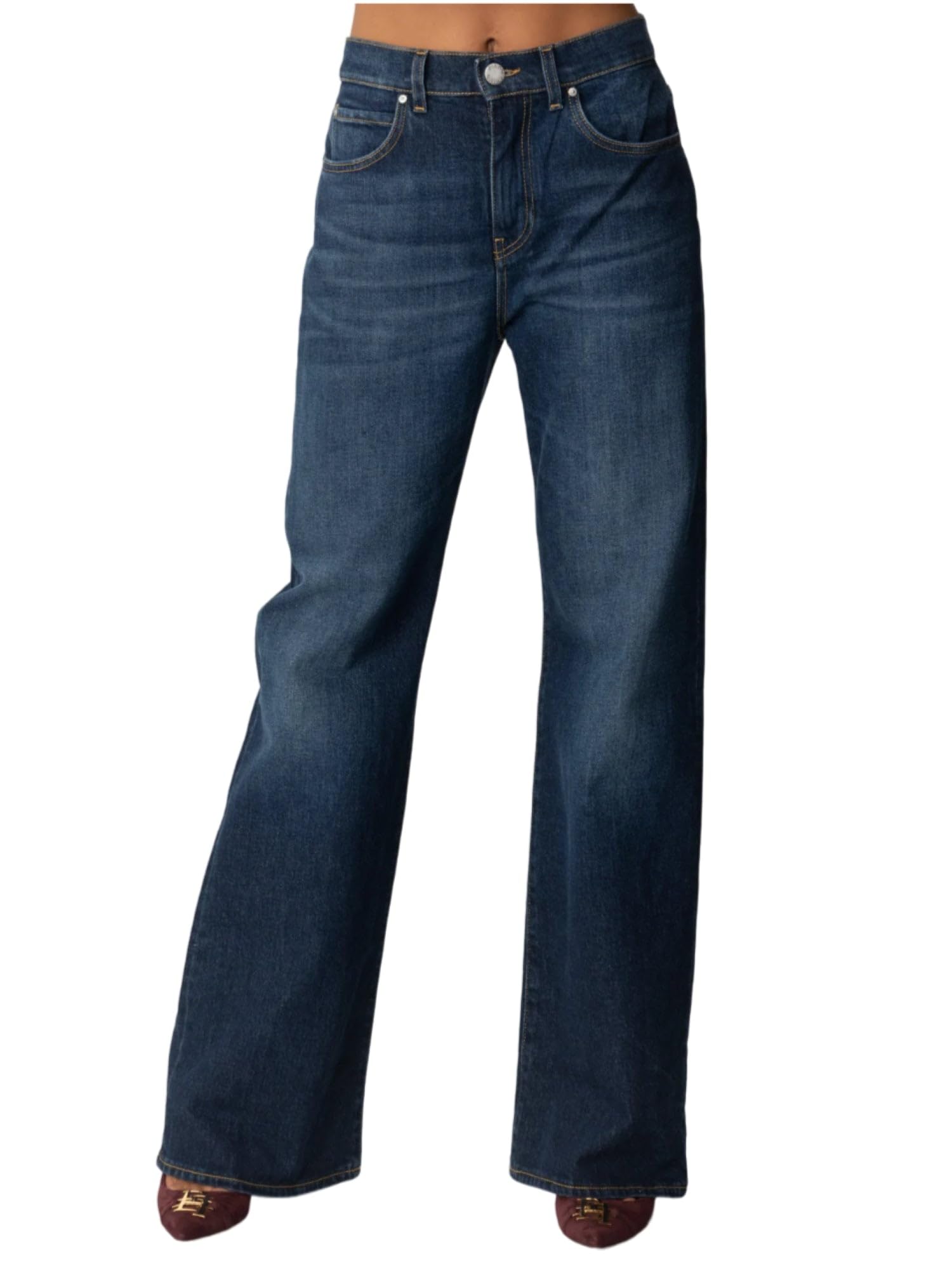 Pinko - Wanda Wide Leg Denim Comfort V Jeans - 101733A22J