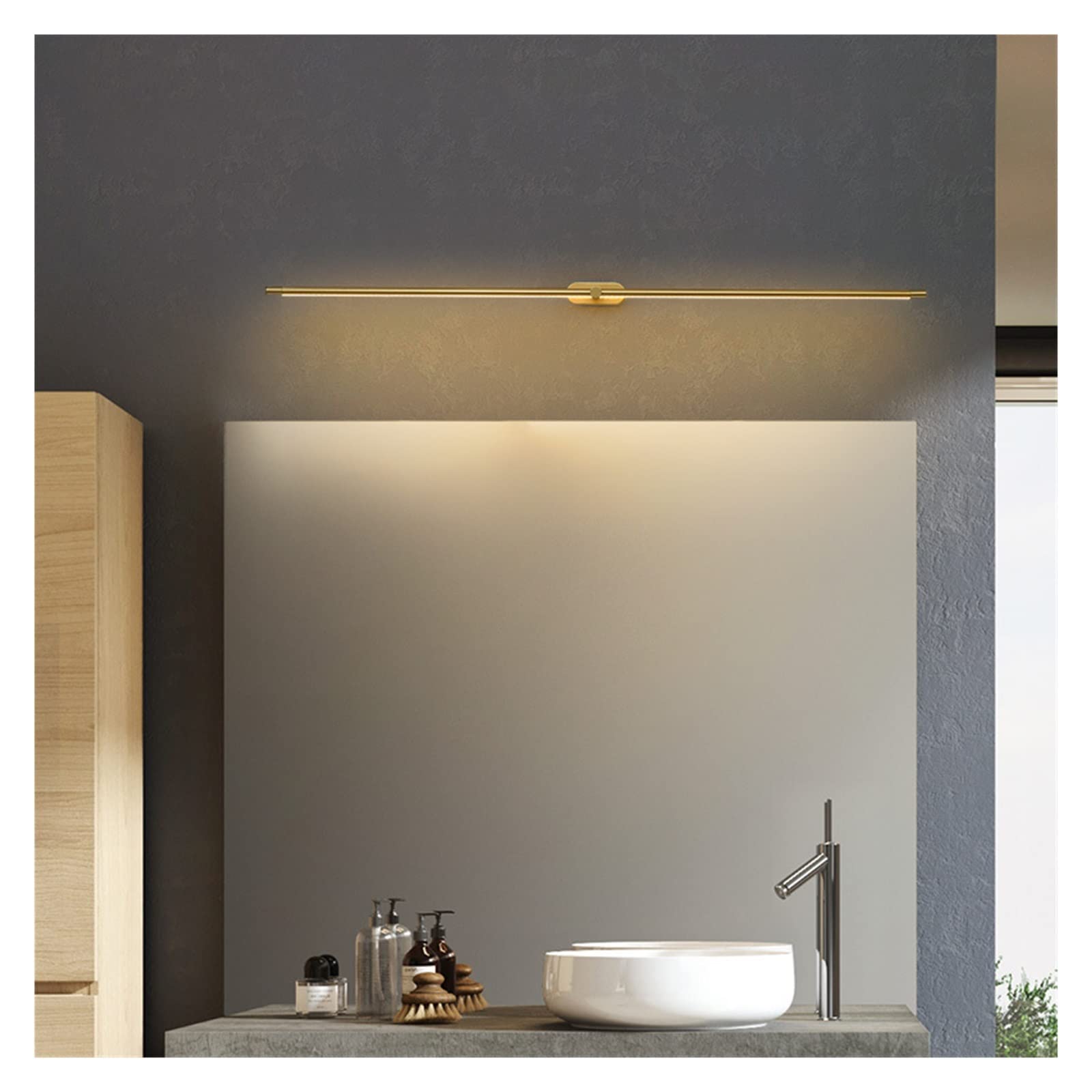 Światło obrazu z pilotem Długość 680/980mm Nowoczesne lampy LED do kinkietów łazienkowych Kinkiety do salonu Sypialnia Gabinet Bezprzewodowe oświetlenie LED do malowania w pomie (Size : Warm white,