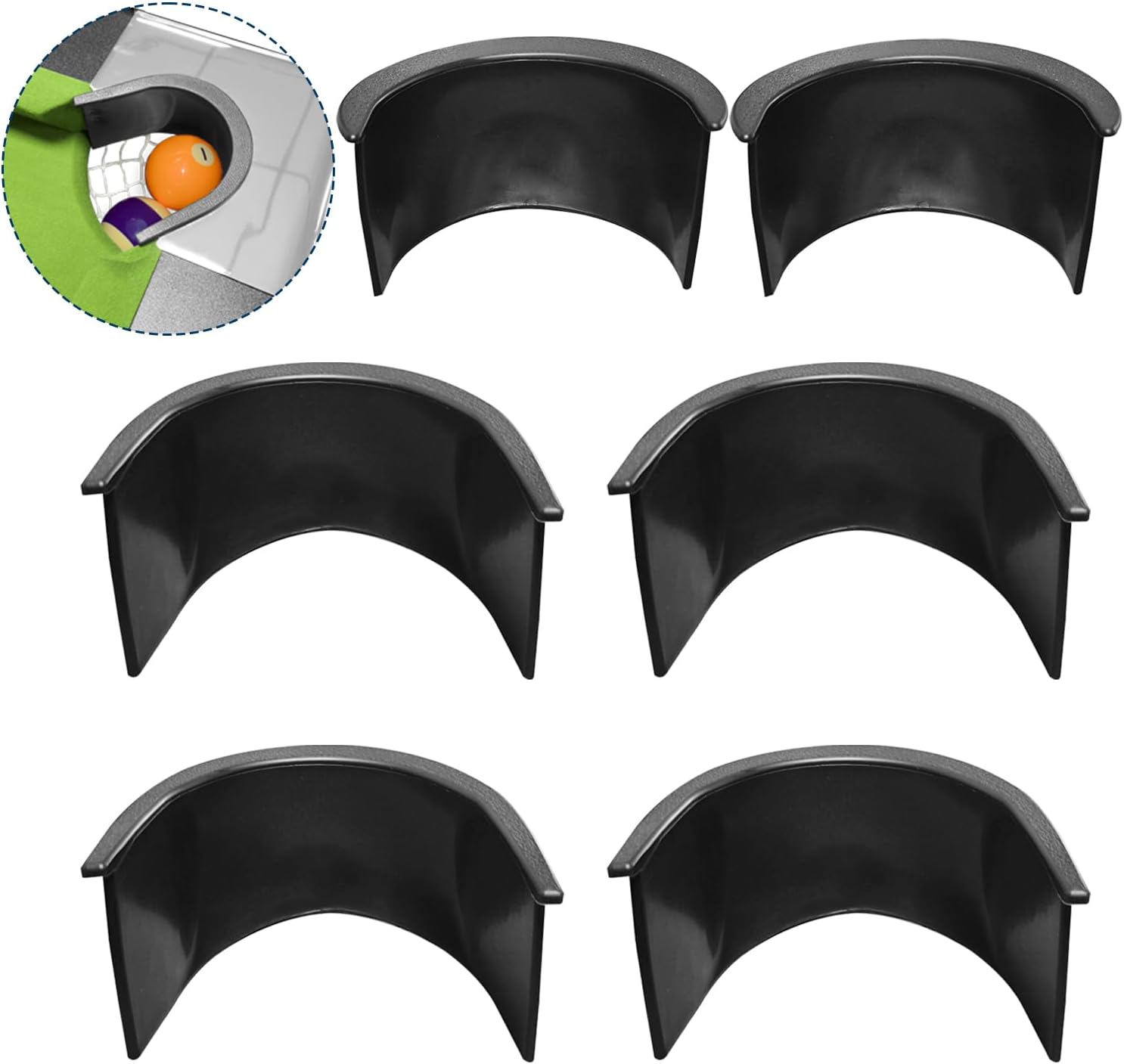 MoyanSuper Pool Table Pocket Liners 6 Pc Billiards Liners