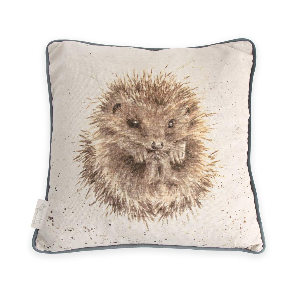 Coussin Awakening Wrendale Designs motif hérisson décoration campagne chic salon chambre