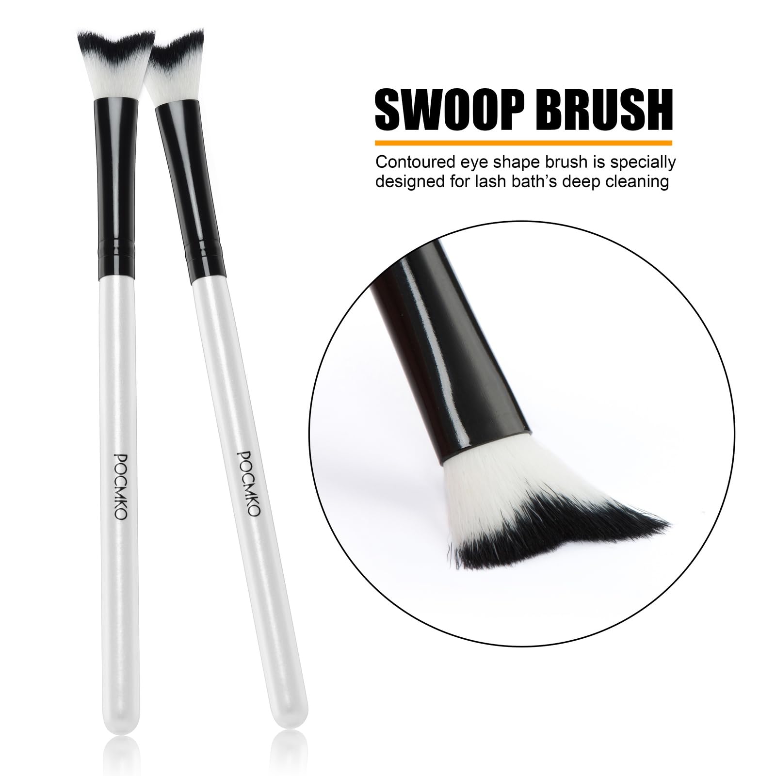 POCMKO 10 PCS Curved Fluffy Lash Cleaning Brushes, Eyelash Extension Shampoo Cleansing Brushes, Swoop Eyelash Cleanser Brush Sets - Image 3