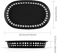 Vista 7 de Cesta de alimentos para pan, paquete de 20 bandejas de plástico para servir alimentos, cestas de restaurante, cesta reutilizable para papas fritas