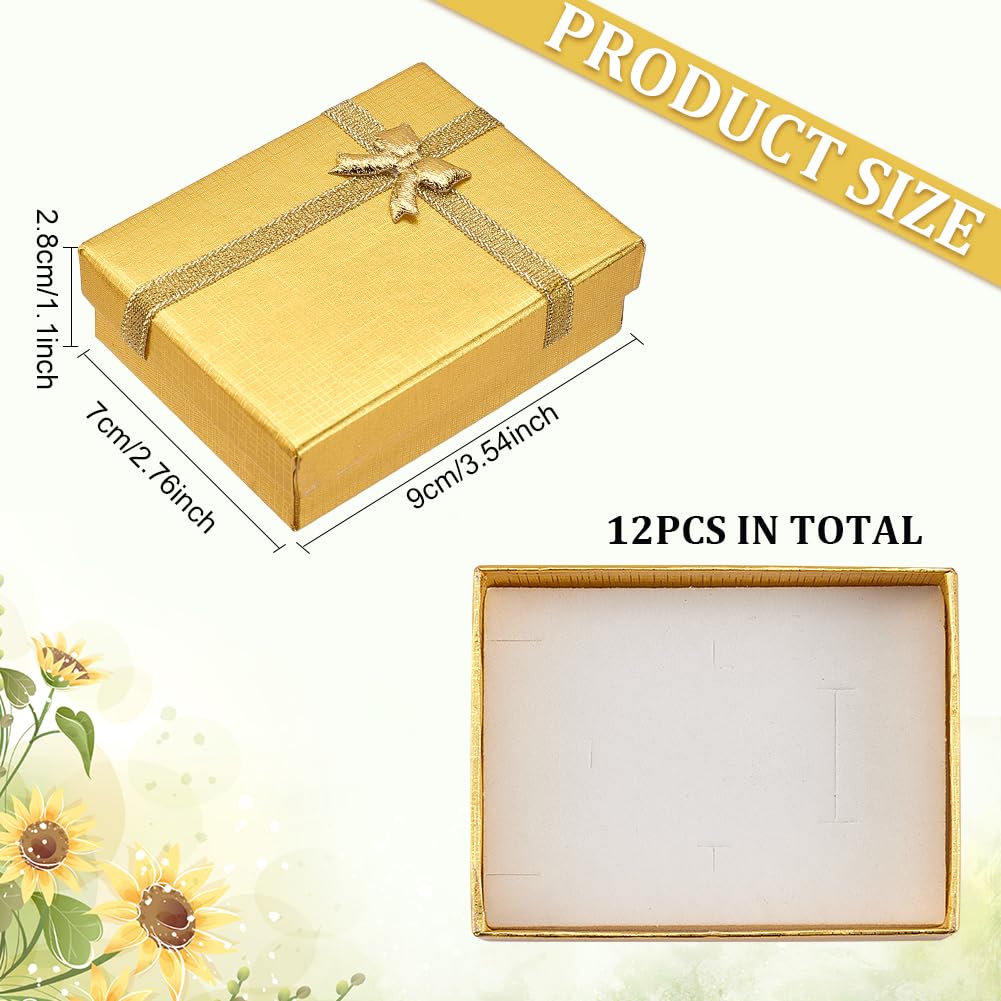 12 Scatoline Regalo Per Gioielli In Cartone Kraft 9x7x3cm - Con Velluto Interno Per Collane E Bracciali