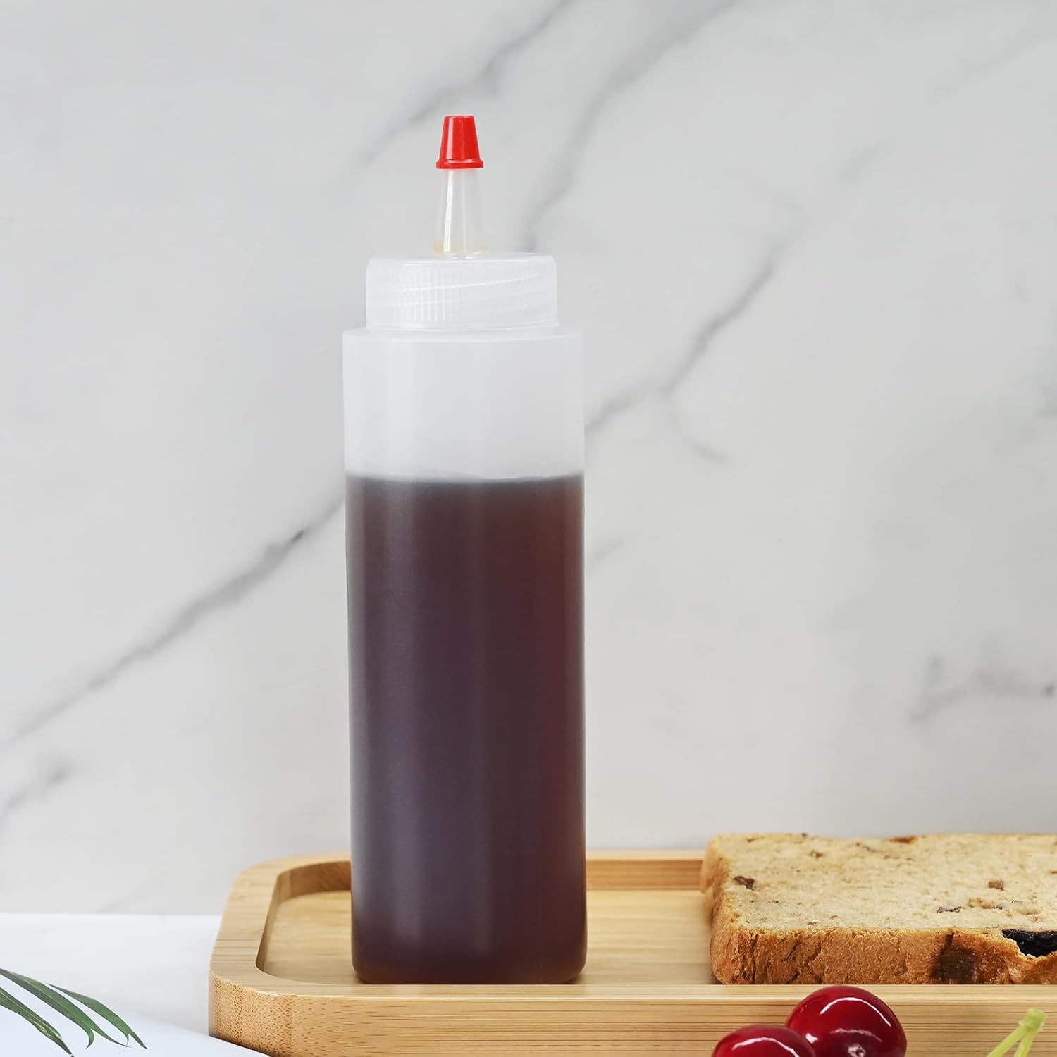 8oz Squeeze Condiment Bottles Dispenser, 2pcs Squeeze Bottle with Red