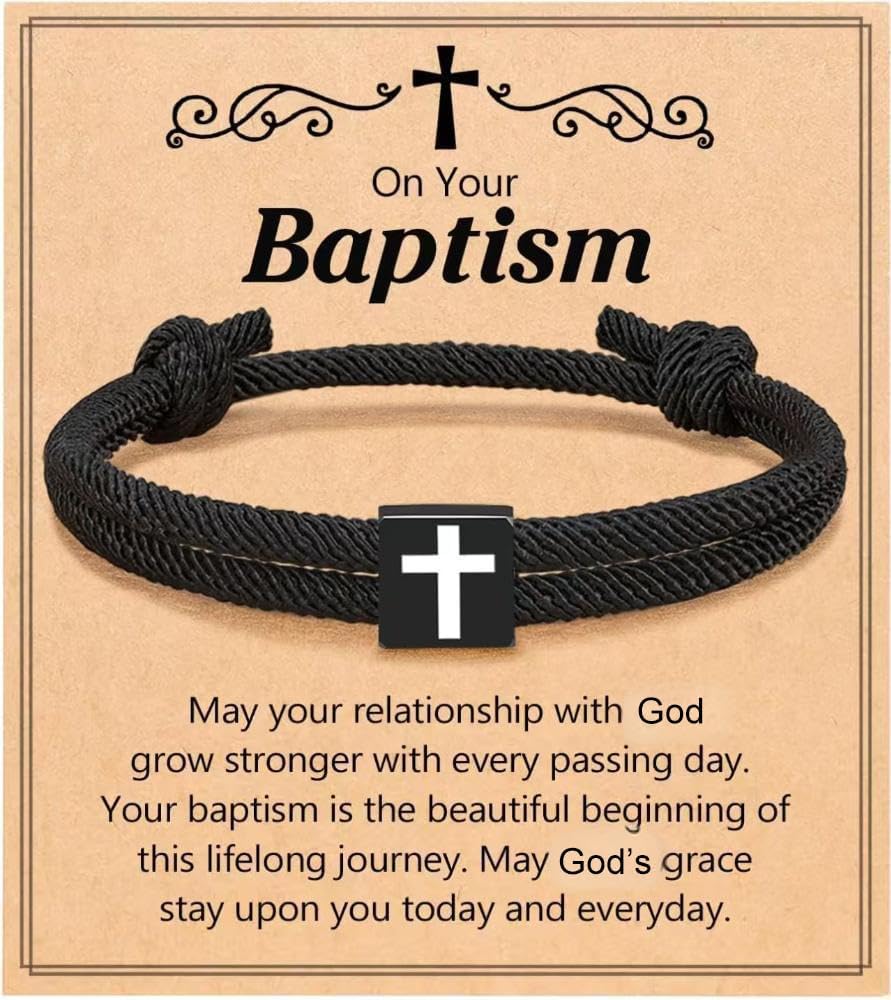 Pulsera cristiana con cruz ajustable para, pulseras personalizadas con cuerda trenzada, regalo personalizado paraNiños y niñas, pulsera hombre personalizada deportiva, regalos adolescentes