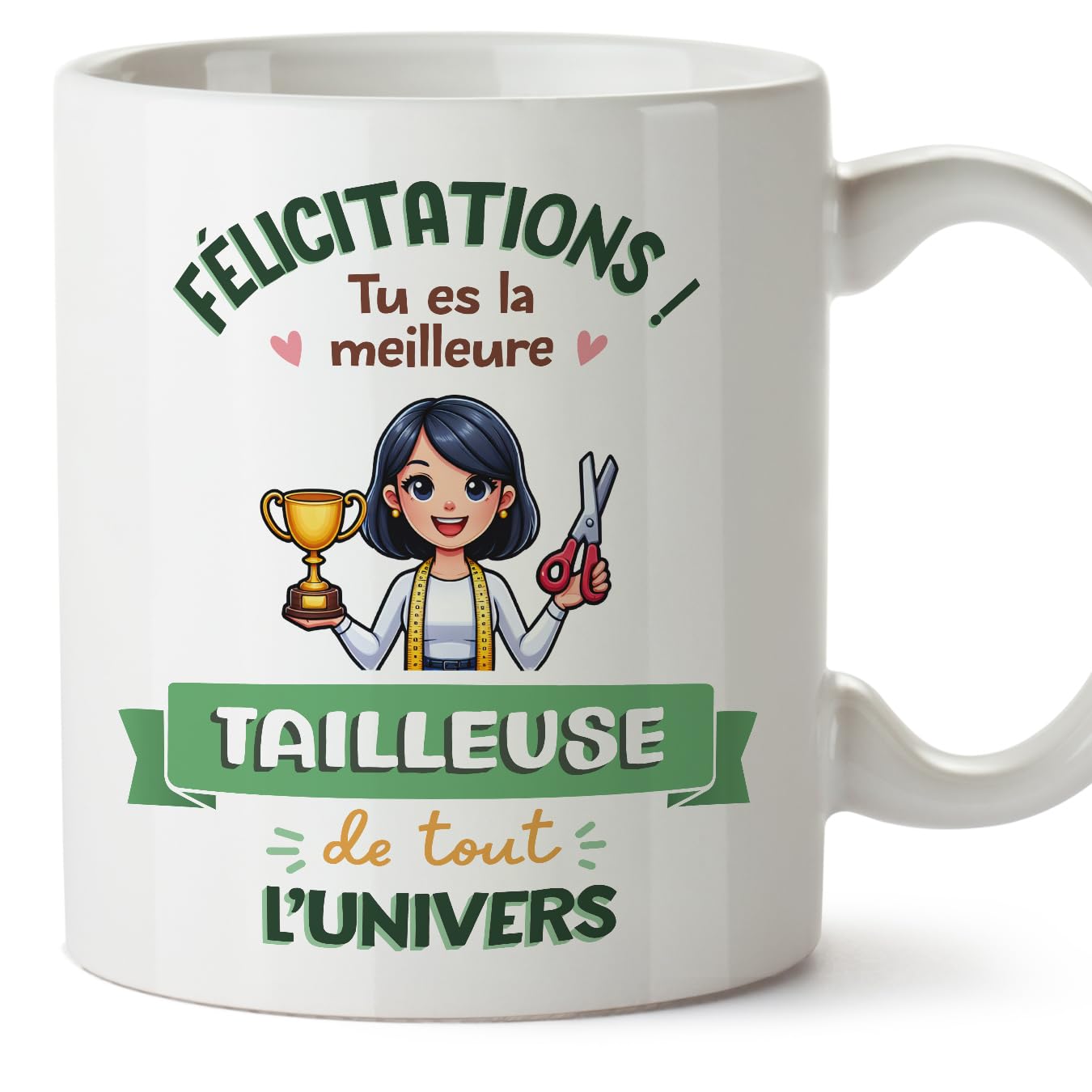 MUGFFINS Tailor Woman Mug - in French - Meilleur Univers Trophée - Funny Gift for Colleagues - Ceramic 11oz Mug — image 1