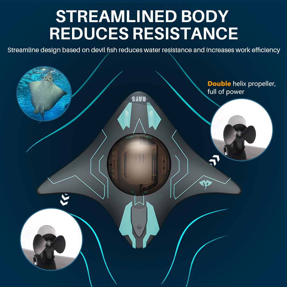 OBEST Remote Control Boat, High-Speed Spaceship Water Toy with High Definition Camera, LED Lights, App-Controlled - Image 4