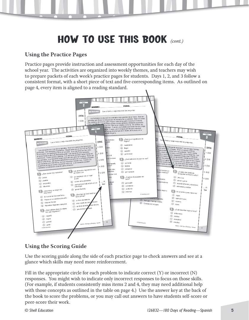 180 Days(tm): Reading for 4th Grade Spanish Practice Workbook for Classroom and Home, Cool and Fun Practice Created by Teachers (180 Days of Practice) (Spanish Edition) - Image 4