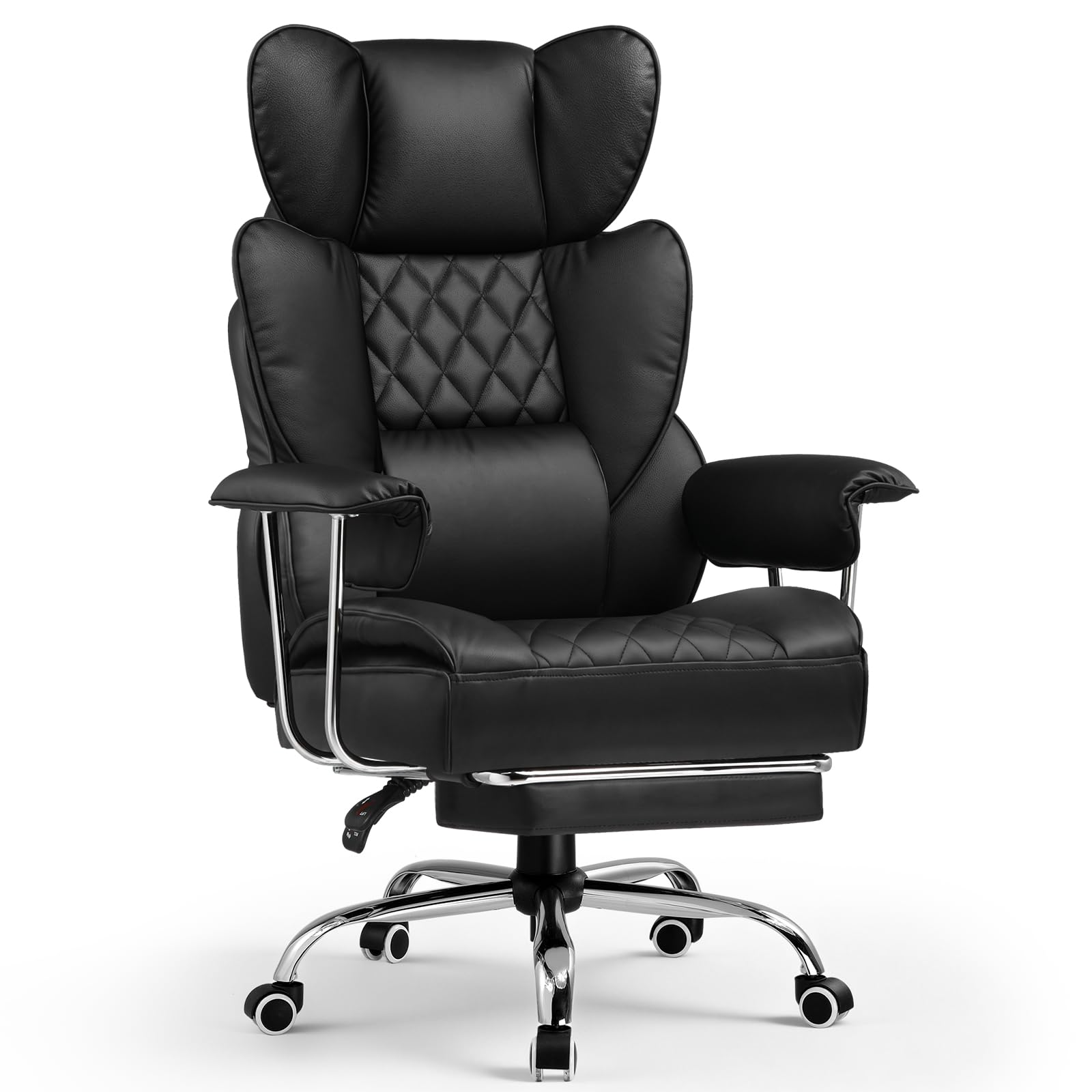 GTPLAYER Big&Tall Ergonomic Gaming Chair, Wide Spring Seat, Linkage Armrest,Earth BLK