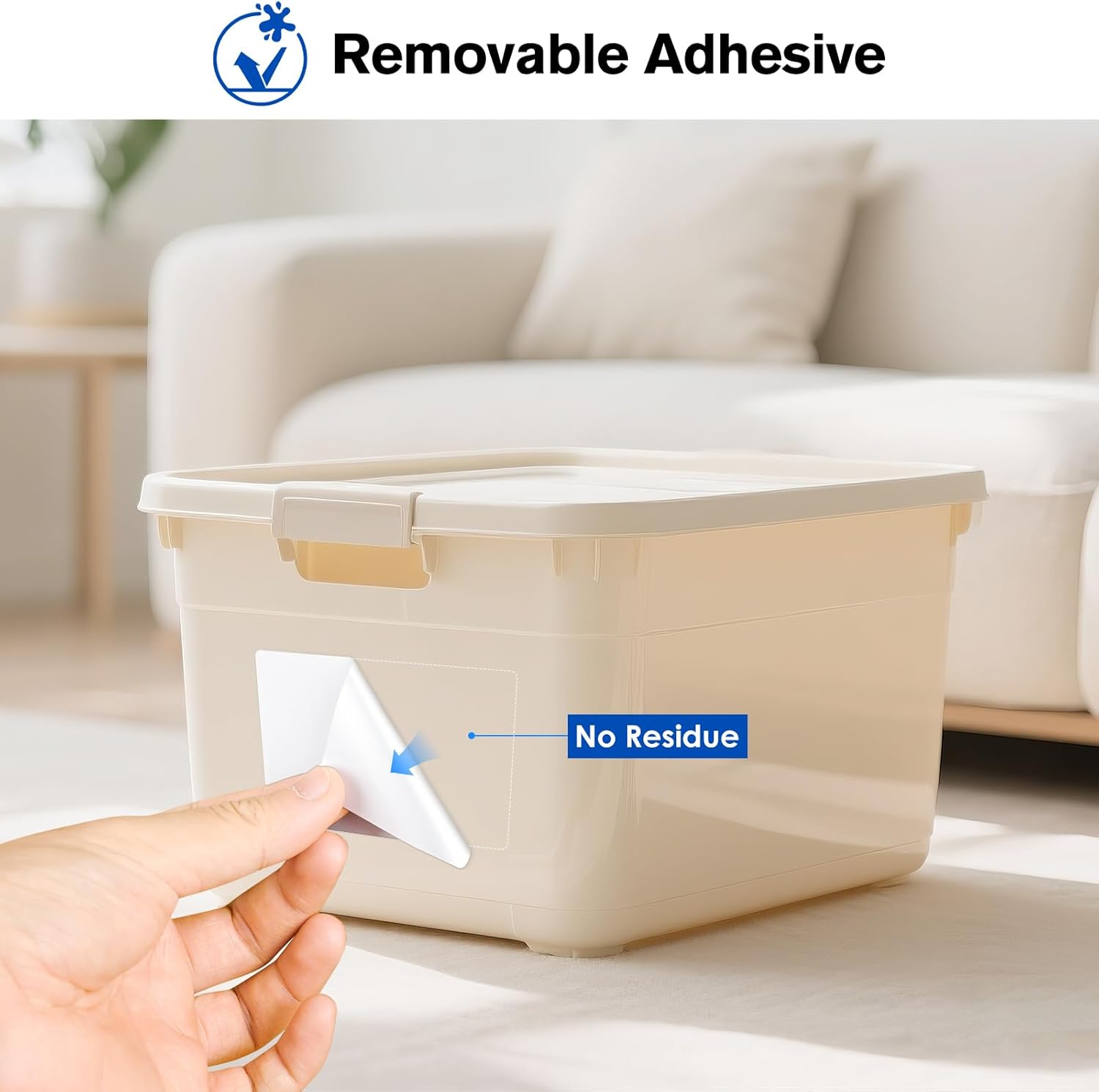 L LIKED 3" x 2" Blank Removable Labels with No Residue, Water and Oil Resistant, Use for Both Home and Office (1 Roll, 700 Labels) thumbnail
