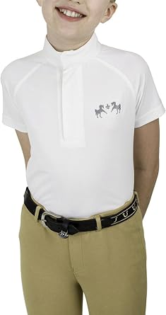 Equine Couture Childrens Magda Lace EquiCool Short Sleeve Show Shirt | Kids Equestrian Riding Shirt