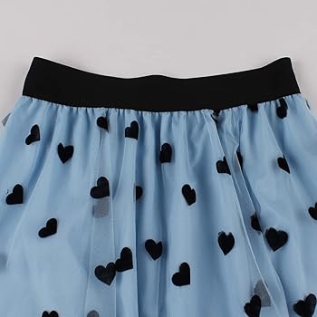 Amazon.com: Black Heart Print Tulle Skirts for Women Layered Mesh