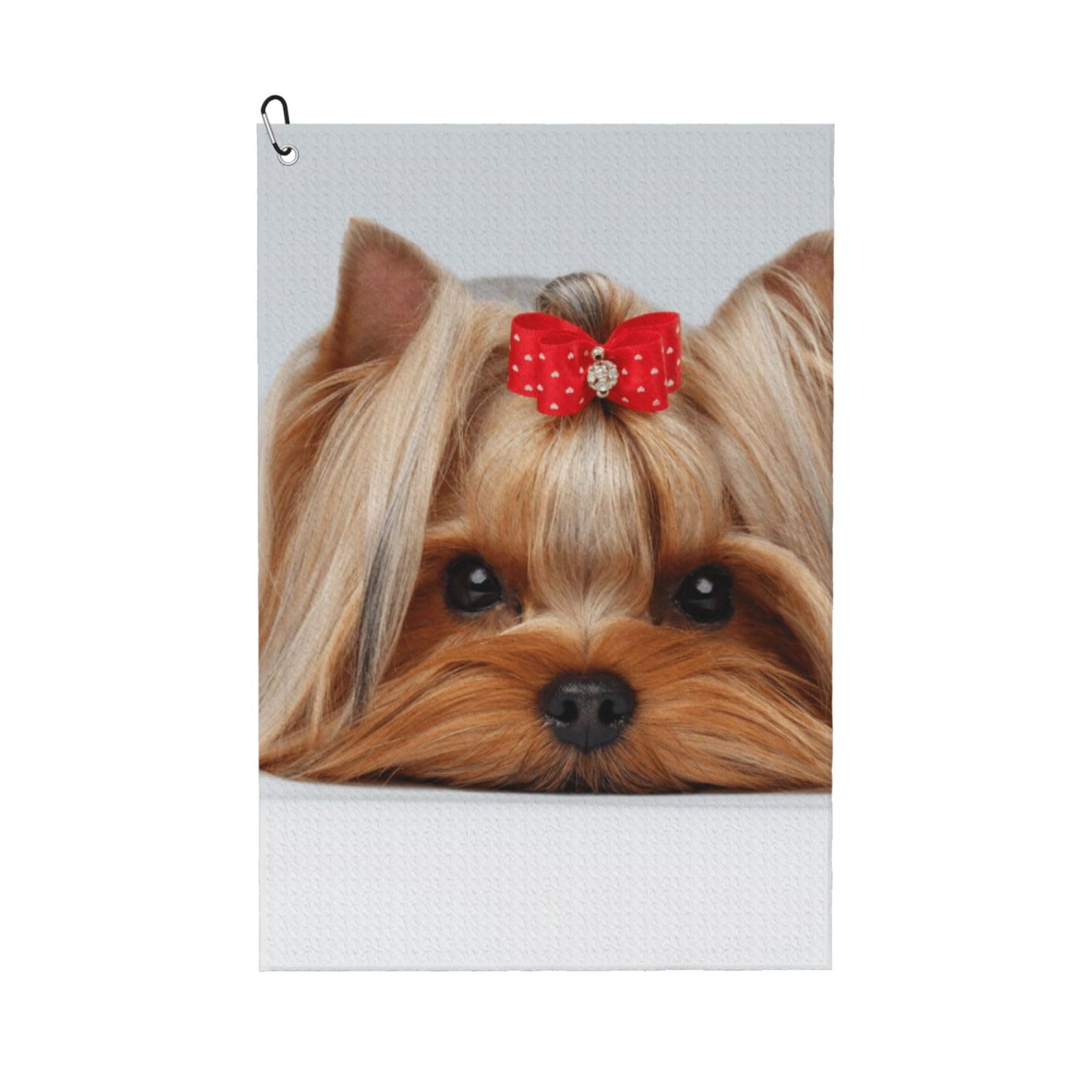 Hnnkloy Yorkshire Terrier, 16x24 in Portable Waffle Golf Towels with Carabiner Clip for Golf Bag