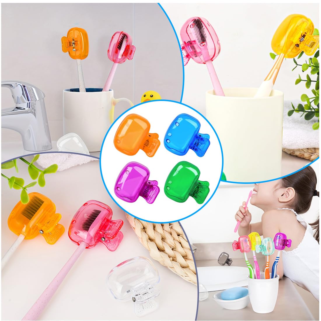 Coprispazzolino Da Viaggio In PP - Confezione Da 5, Colori Misti (bianco, Rosa, Verde, Giallo, Blu), Leggero E Igienico - 5