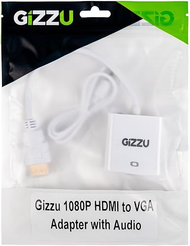 Gizzu 1080P HDMI to VGA with Audio Poly Adapter