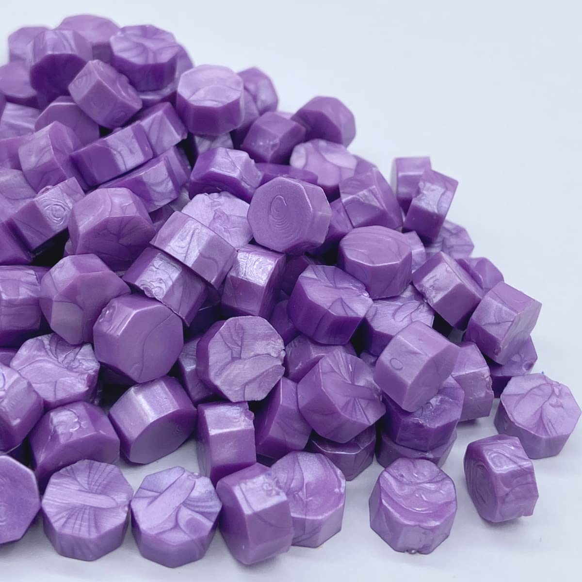 200 piezas de cera de sellado de lavanda Cuentas de sello de cera octágono a granel para invitaciones de boda Sello de cera de sello de regalo de Navidad Tarjeta de envoltura de sello de sobres