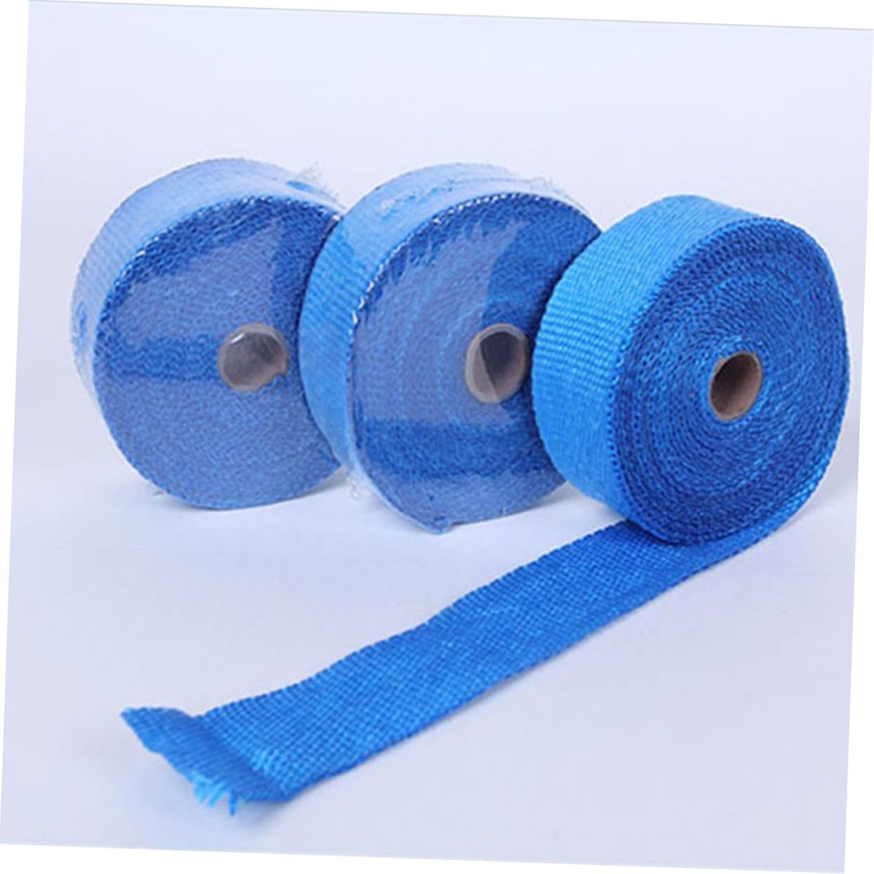 1.5mm x 25mm x 5m Exhaust Insulation Tape for Car and Motorcycle High-Temperature Resistant Fiber Wrap 4 Ties for Performance Upgrades and Engine Protection