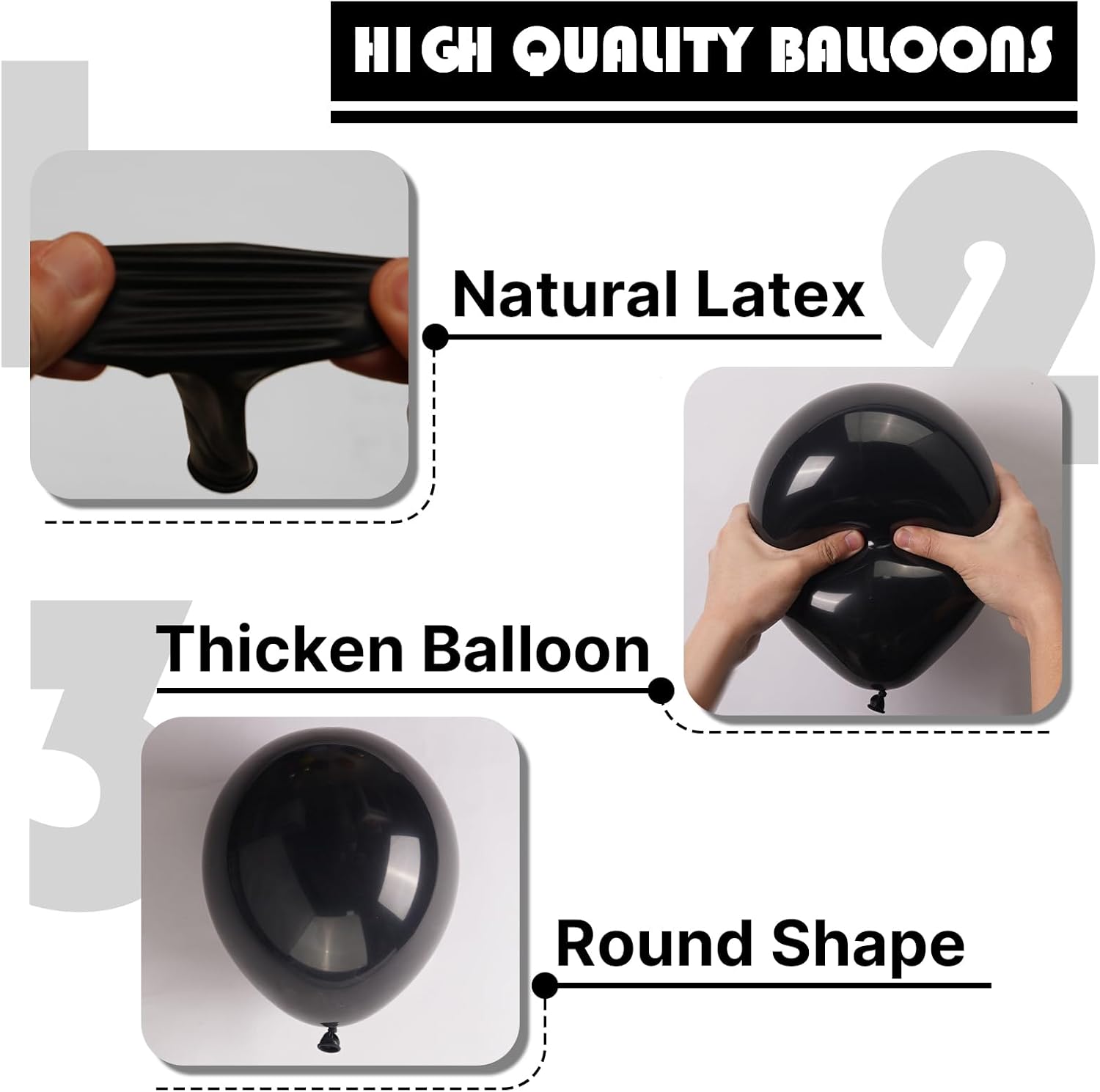 PartyWoo Black Balloons 100pcs 5 Inch Black Matte Latex Helium Balloons for Birthday Wedding Anniversary Graduation Bachelorette Engagement Bridal Shower Retirement Party Decorations Black-Y18 - Image 6