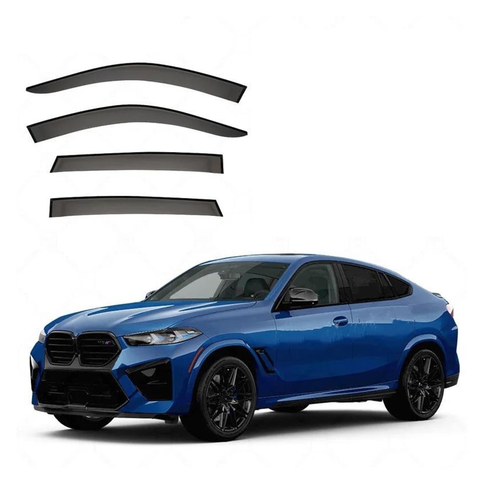 Sasfz Onecolor Blackout Wind Deflector For Bmw For X6 For Mk3-G06 2020+ Car Side Window Sun Visor Rain Shield Wind Deflector Weather Deflector(Onecolor)