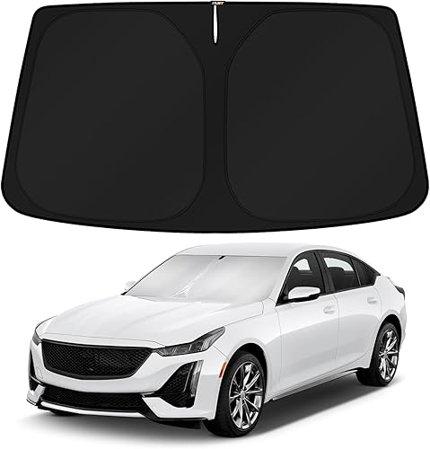 KUST Parasol para parabrisas para Cadillac CT5 2020-2024 2025 2026, accesorios de ventana, parasol plegable, bloquea los rayos UV, mantiene el